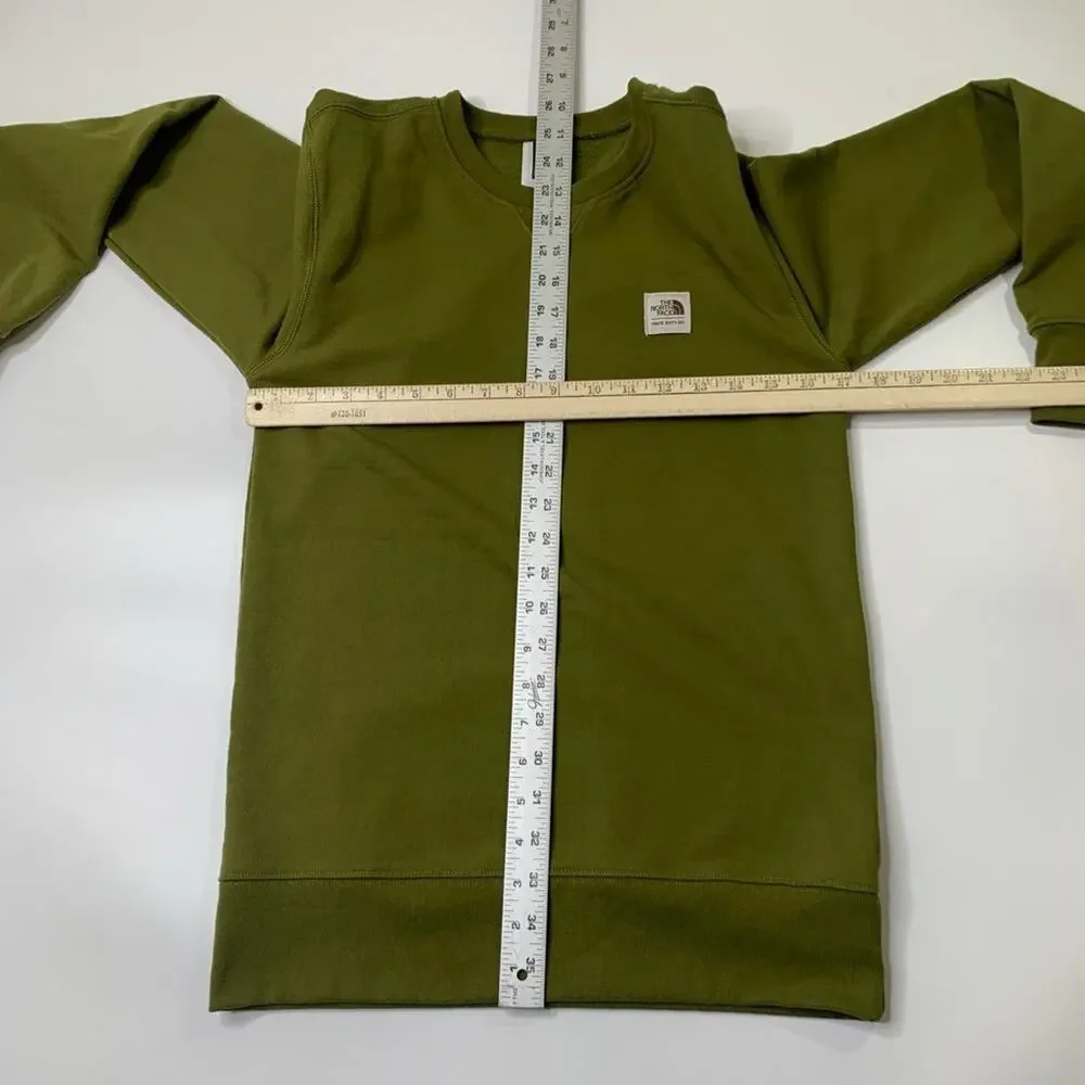 The North Face Sweatshirt Mens XS Extra Small Gecko Green Heritage Patch Crew